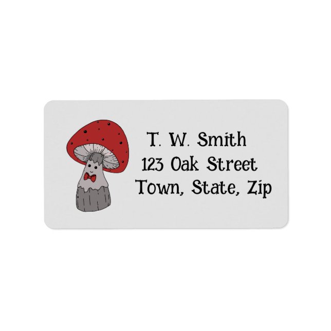 Custom Cartoon Mushroom Address Label (Front)