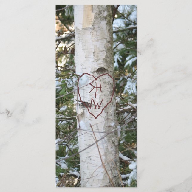 Custom Carved Birch Tree Bookmark Programme (Front)