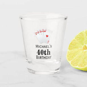 Custom Casino 40th Birthday Party Favor Shot Glass