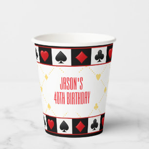 Custom Casino Party Cups, Poker Playing Cards Paper Cups
