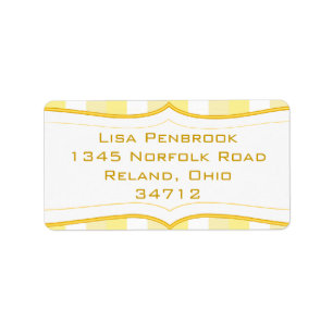 Custom Casual Yellow Stripe Address Label