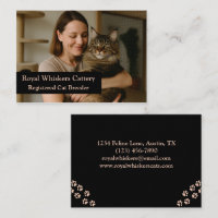 Custom Cat Breeder Business Card with Photo