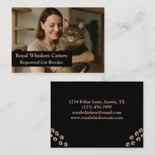 Custom Cat Breeder Business Card with Photo