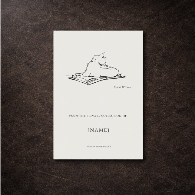 Custom Cat Ex Libris| Vintage Bookplate  Rectangular Sticker (Creator Uploaded)