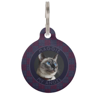 Custom Cat Gift Tribal Print Pet Tag