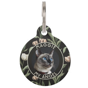 Custom Cat Gift Tulip Flower Pet Tag
