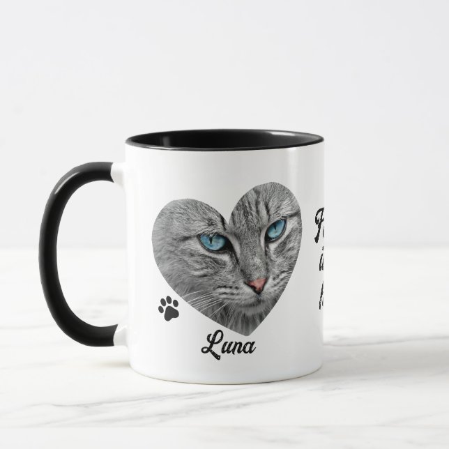 Custom Cat Lover Memorial Photo Mug (Left)