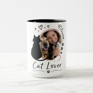 Custom Cat Lover Photo Mug with Name   Custom Gift
