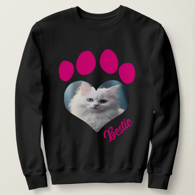 Custom Cat Lover Sweatshirt – Custom Photo (Design Front)