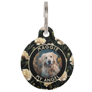 Custom Cat Mom Gift Carnations Flower Pet Tag