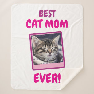 CUSTOM CAT MOM MUM EVER PET LOVE MOTHERS DAY DOG  SHERPA BLANKET