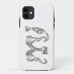 Custom Cat Monogram Font Metallic Pearl Abalone Case-Mate iPhone Case