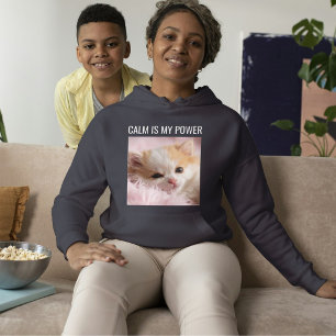 Custom Cat Mum Dark Grey White Text Cute Pet Photo Hoodie