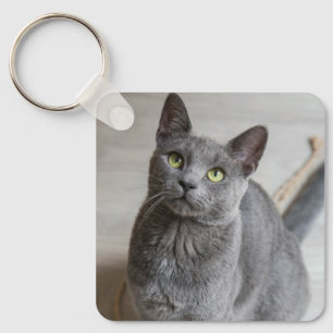 Custom Cat Pet Photo  Key Ring