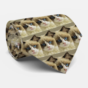 Custom Cat Pet Photo Personalised Tie