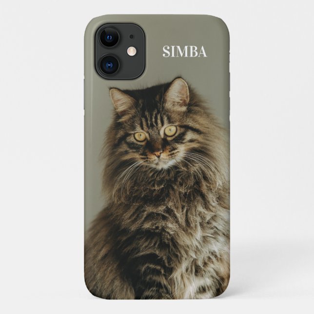 Custom Cat Photo and Name Personalised Pet Case-Mate iPhone Case (Back)