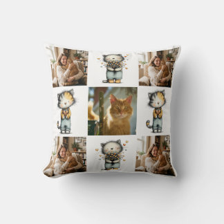 Custom Cat Photo Collage Cat Mum Birthday Gift  Cushion