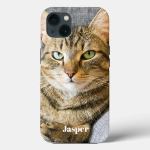 Custom Cat Photo Name iPhone 13 Case