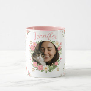 Custom Cat Photo & Name Mug Cat Mom Gift