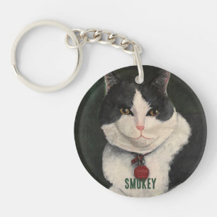 Custom Cat Photo Personalised Name Key Ring