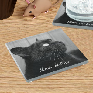 Custom Cat Photo Pet Memorial Glass Coaster