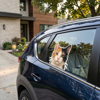 Custom Cat Photo Sticker – Personalised Cat Decal