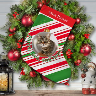 Custom Cat Photo Stocking Purrs Love Naps