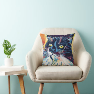 Custom Cat Portrait Painting - Forever Loved Pet Cushion