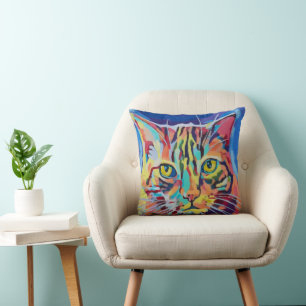 Custom Cat Portrait Painting -Forever Loved Pet Cushion