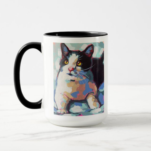 Custom Cat Portrait Painting - Forever Loved Pet Mug (Left)