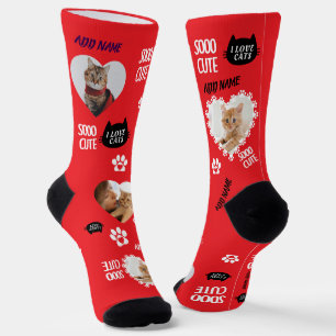 Custom Cat Socks Photo for Pet Lovers