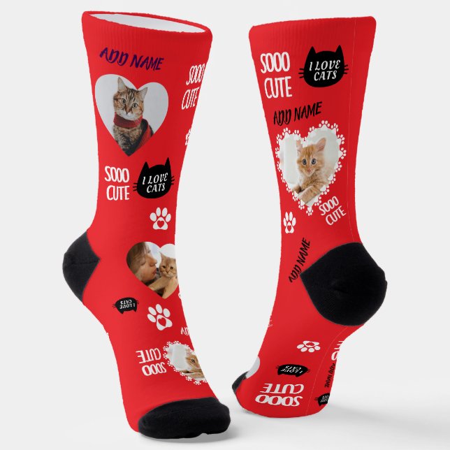 Custom Cat Socks Photo for Pet Lovers (Angled)