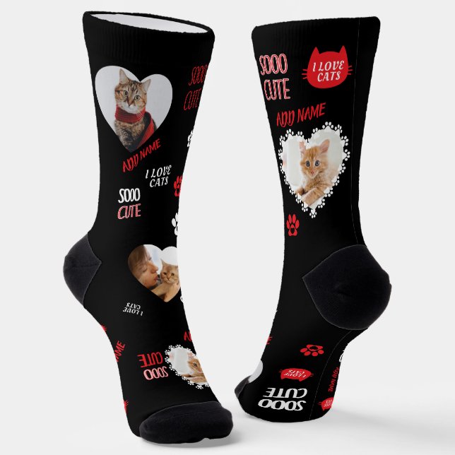 Custom Cat Socks Photo for Pet Lovers (Angled)