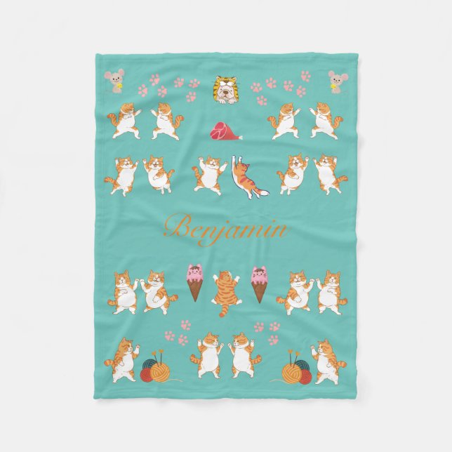 Custom Cat-Themed Blanket for Cat Lovers (Front)
