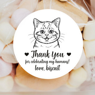 Custom Cat Wedding Favour Stickers