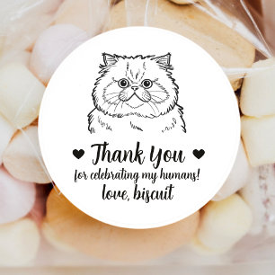 Custom Cat Wedding Favour Stickers