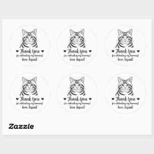 Custom Cat Wedding Favour Stickers