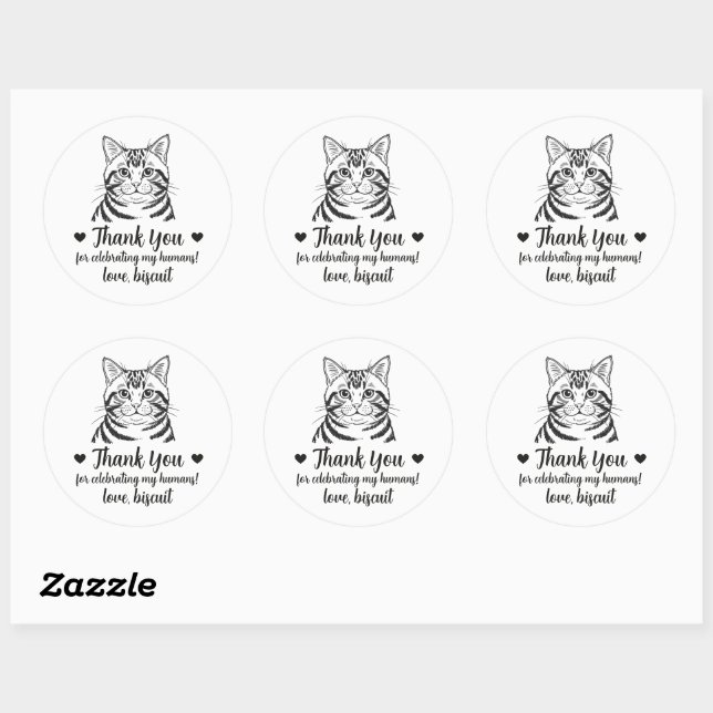 Custom Cat Wedding Favour Stickers (Sheet)