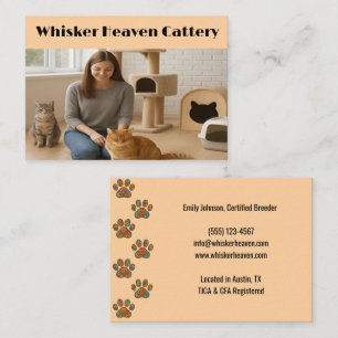 Custom Cattery Business Card with Photo