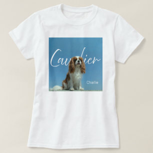 Custom Cavalier King Charles Spaniel Photo Retro T-Shirt