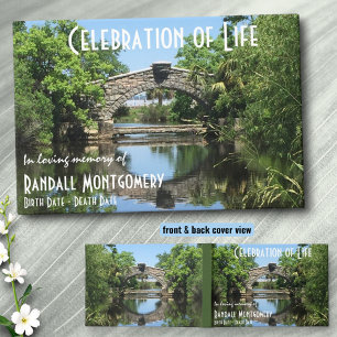 Custom Celebration Of Life Bridge Reflection Guest Book