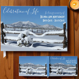 Custom Celebration Of Life Fresh Winter Snow Scene Guest Book