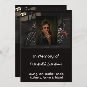 Custom Celebration of Life Service Invite Biker