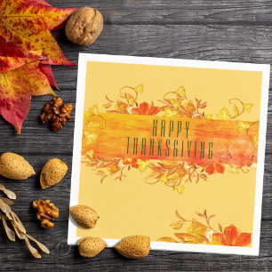 Custom Celebration Rustic Autumn Leaves Napkins