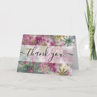 Custom Celebration Snowflakes Winter Thank You Card