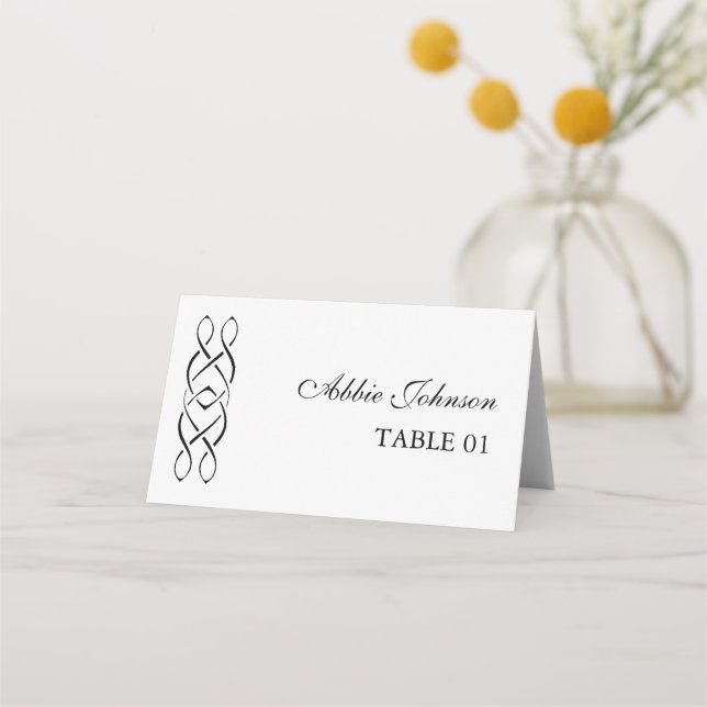 Custom Celtic Knot Wedding Place Card (Front)