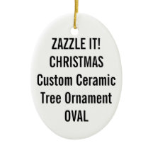 Custom Ceramic OVAL Christmas Tree Ornament