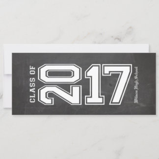 Custom Chalkboard Class of 2017 Graduation Invitation
