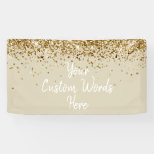 Custom Champagne & Gold Birthday Party Photo Booth Banner
