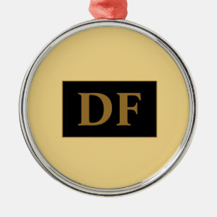 Custom Champagne With Gold Initials Metal Tree Decoration